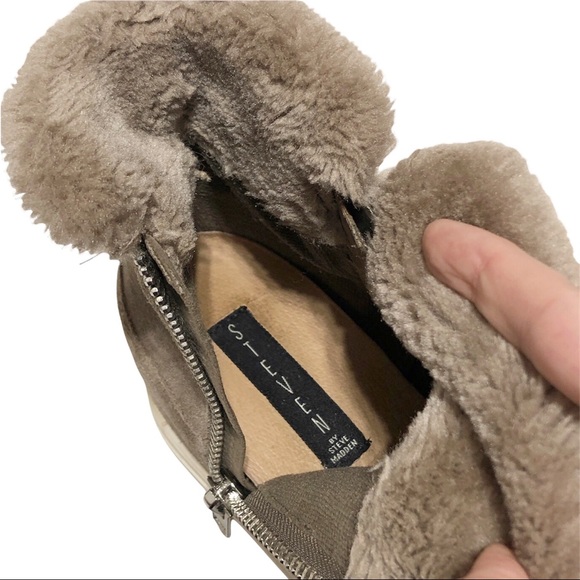 Steve Madden Cacia Leather Hidden Wedge Boots - Picture 11 of 16